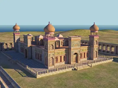 old and ancient Arab palace Low-poly 3D model