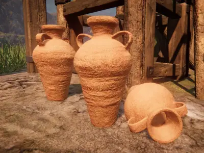 Realistic Medieval Viking Amphora - Game Ready PBR Asset Low-poly 3D model