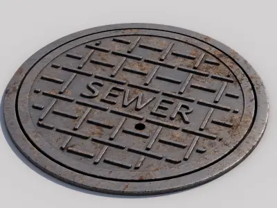 Sewer door 01 Low-poly 3D model