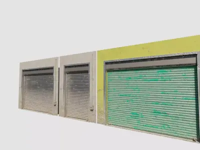 rolling shutter door shop front 4k pbr textures Low-poly 3D model