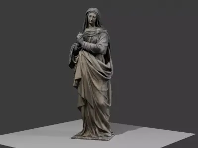 france monumental heritage  statue lowpoly obj mtl Low-poly 3D model