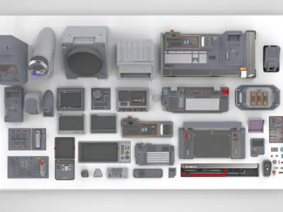 Dashboard 2 sci-fi 3D model