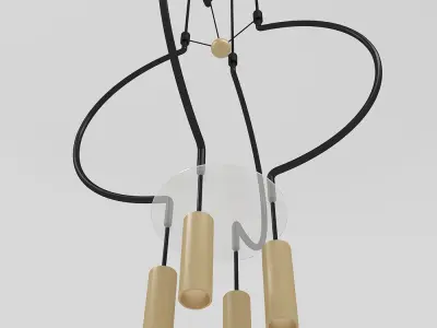 Liaison Lamp x4 Pendant Light 3D model