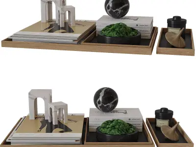 Decorative coffee table set 3 3D model