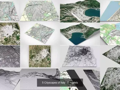 5 Cityscapes of Italy 3D Model Pack