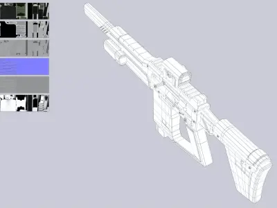 Tactical scifi gun Low-poly 3D model