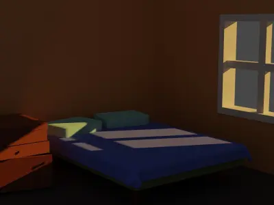Cool room Low-poly 3D model