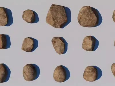 Stones Low-poly 3D model