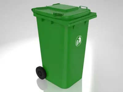 Wheelie Bin Low-poly 3D model
