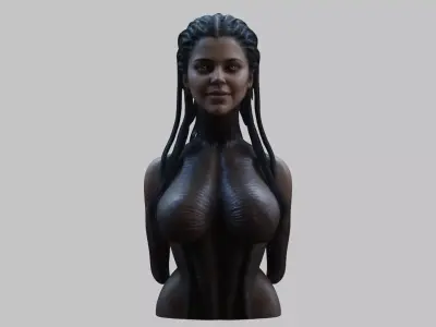 Female HR Giger Style Body Bust Low-poly 3D model