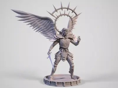 Mechanical angel robot miniature 3D print model