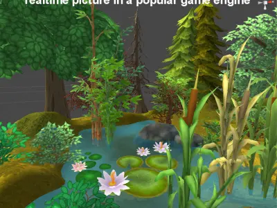 Cartoon Plants Pack Low-poly 3D model