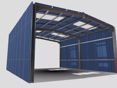 Warehouse Hanger Low-poly 3D model