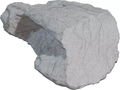 Wet Slate Rock Low-poly 3D model