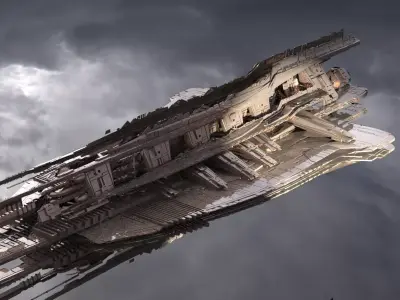 Sci fi Zulu library cigar ship  3D model