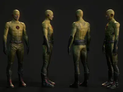 3D game Model reference - Reverse-Flash Low-poly 3D model