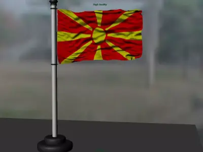 Republic of Macedonia flag 3D model