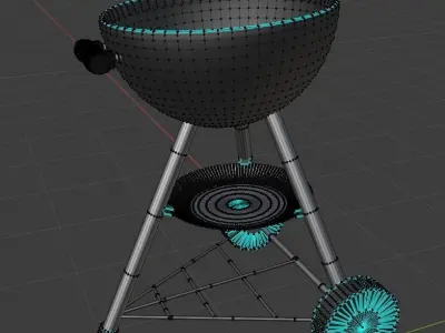 LowPoly Bbq model grill Low-poly 3D model