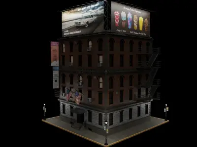 Modular Building Apartment Low-poly 3D model