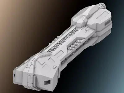 Spaceship Corvette for Miniature Wargaming 3D print model