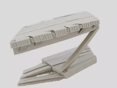 Collapsed Wooden Bridge Section for 3D print 3D model