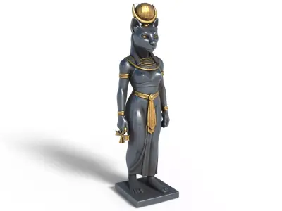Egyptian Goddess Bastet Low-poly 3D model