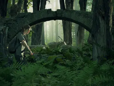 Ellie the last of us 2 - Forest set Cinema4d and Corona 3d model 3D model