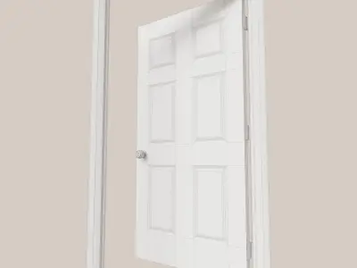 Six Interior Doors with Three Knobs Pack Low-poly 3D model