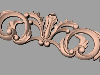 European style flower 3D relief STL Model for cnc engraving E065 3D model