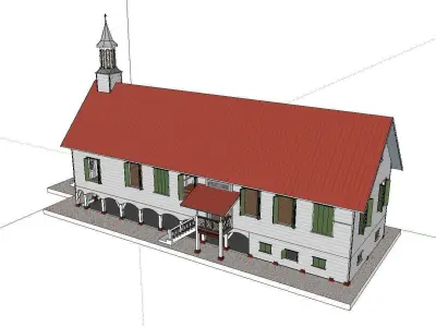 Architecture-Religion-God-Culture-Temple-074 church with stee... 3D model