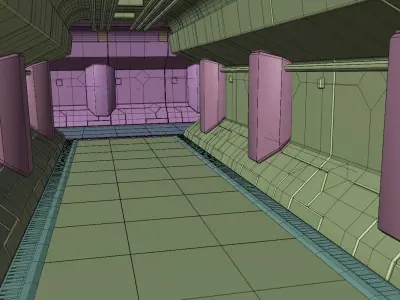 sci fi tunnel corridor Low-poly 3D model