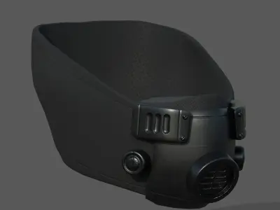 Gas masm respirator scifi futuristic Black  Low-poly 3D model