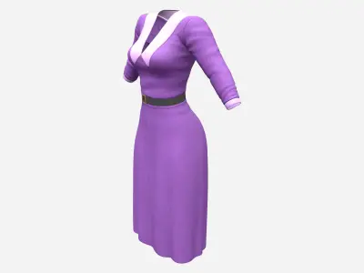 1930s Long Street Coat Low-poly 3D model