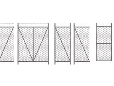 Moduler Wire Mesh Wall Low-poly 3D model
