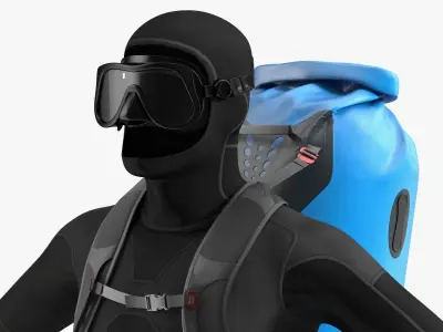  Waterproof Dry Bag Backpack with Diver Equipment Blue 