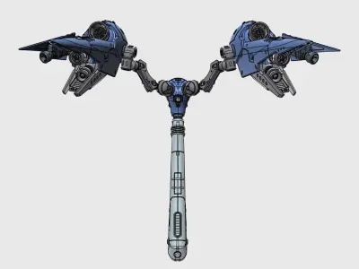 GERBERA WINGS MECHA MODEL CUSTOM BACKPAK SET 3D print model