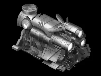 Roadblock-destruction missile launcher 3D model