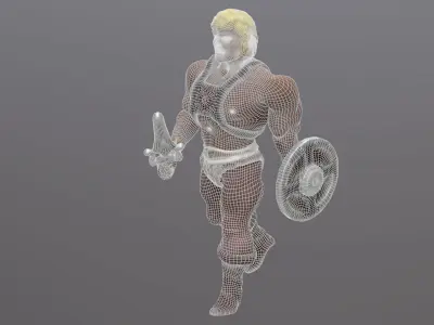 He-Man realistc 1982 version animated Low-poly 3D model