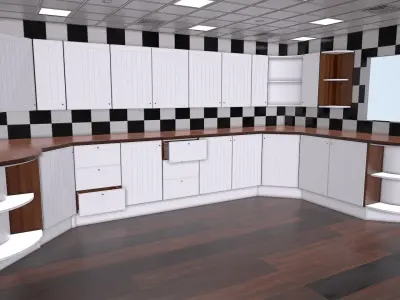 Modular Kitchen Cabinet Kit Low-poly 3D model