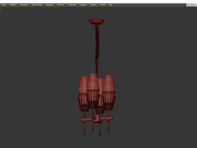 FASHION BRASS ROUND CHANDELIER Low-poly 3D model