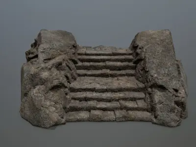 Rock  Gate Low-poly 3D model 5