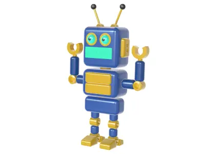 cute robot character android cyborg battle alien droid toy 3D model