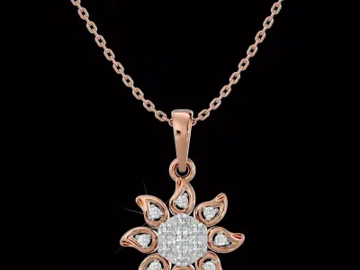 Light Minimalist Diamond Pendant Necklace 3D print model