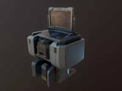 computer PBR Game Ready Low-poly 3D model robot Low-poly 3D model