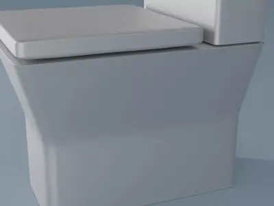 Toilet with Seat - Realistic Bathroom 3D Model Low-poly 3D model