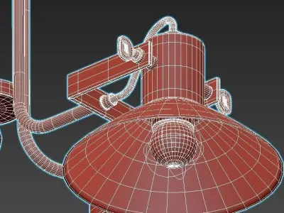 dauntaun five light ceiling fixture 3D model