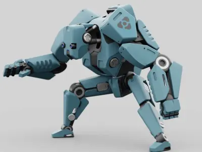 CYBER DROID RIGGED 3D model