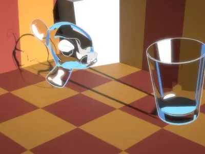 For Anime In Blender - Simple Glass Shader Free 3D model