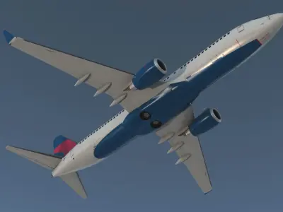  Boeing 737-800 with Interior Delta Air Lines Rigged 