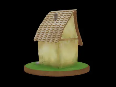 Lowpoly Snow Fairy House Free low-poly 3D model
